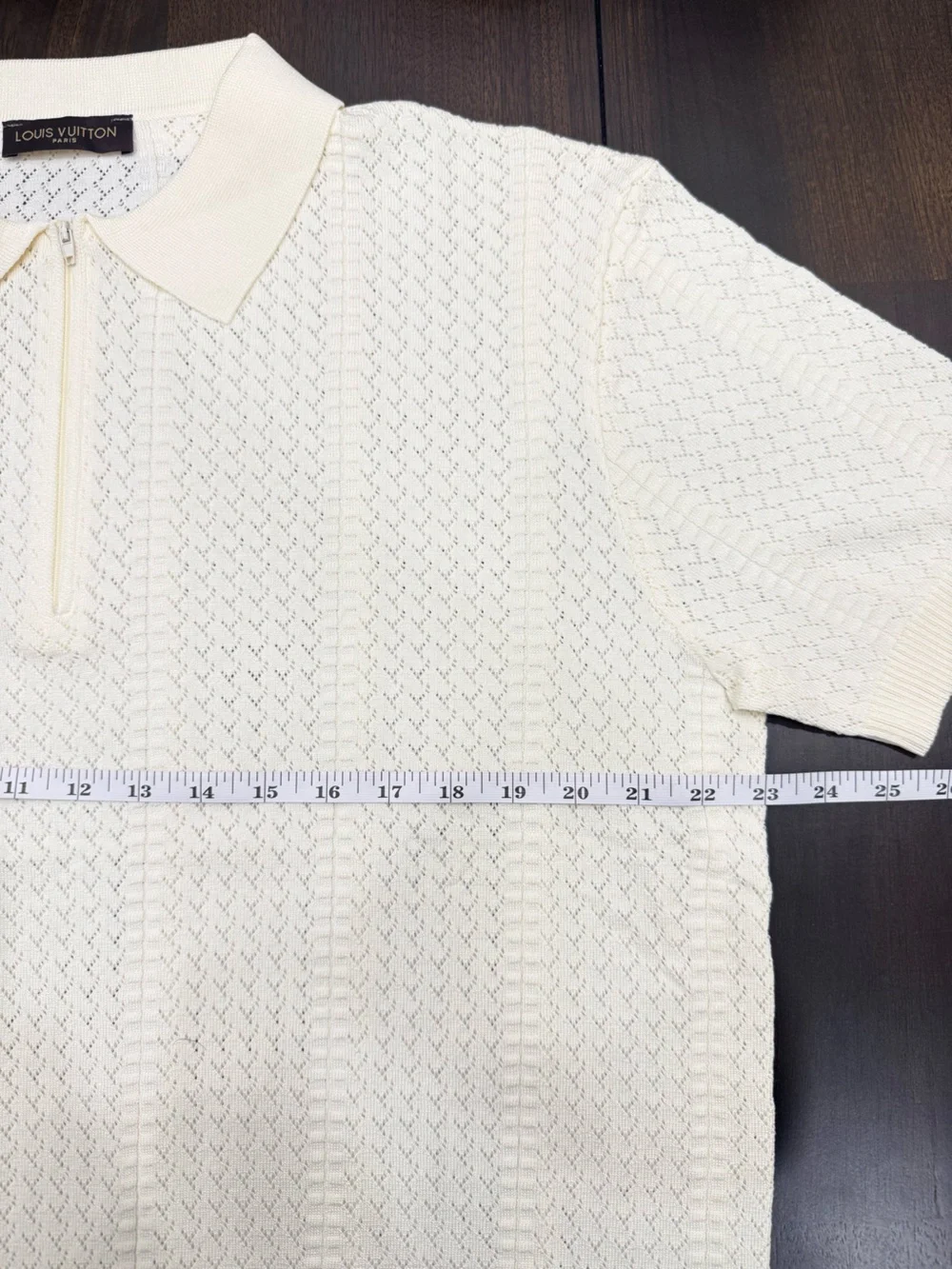 Louis Vuitton Cream Short Sleeve Zip-Front Knit Polo - Picture 6 of 7